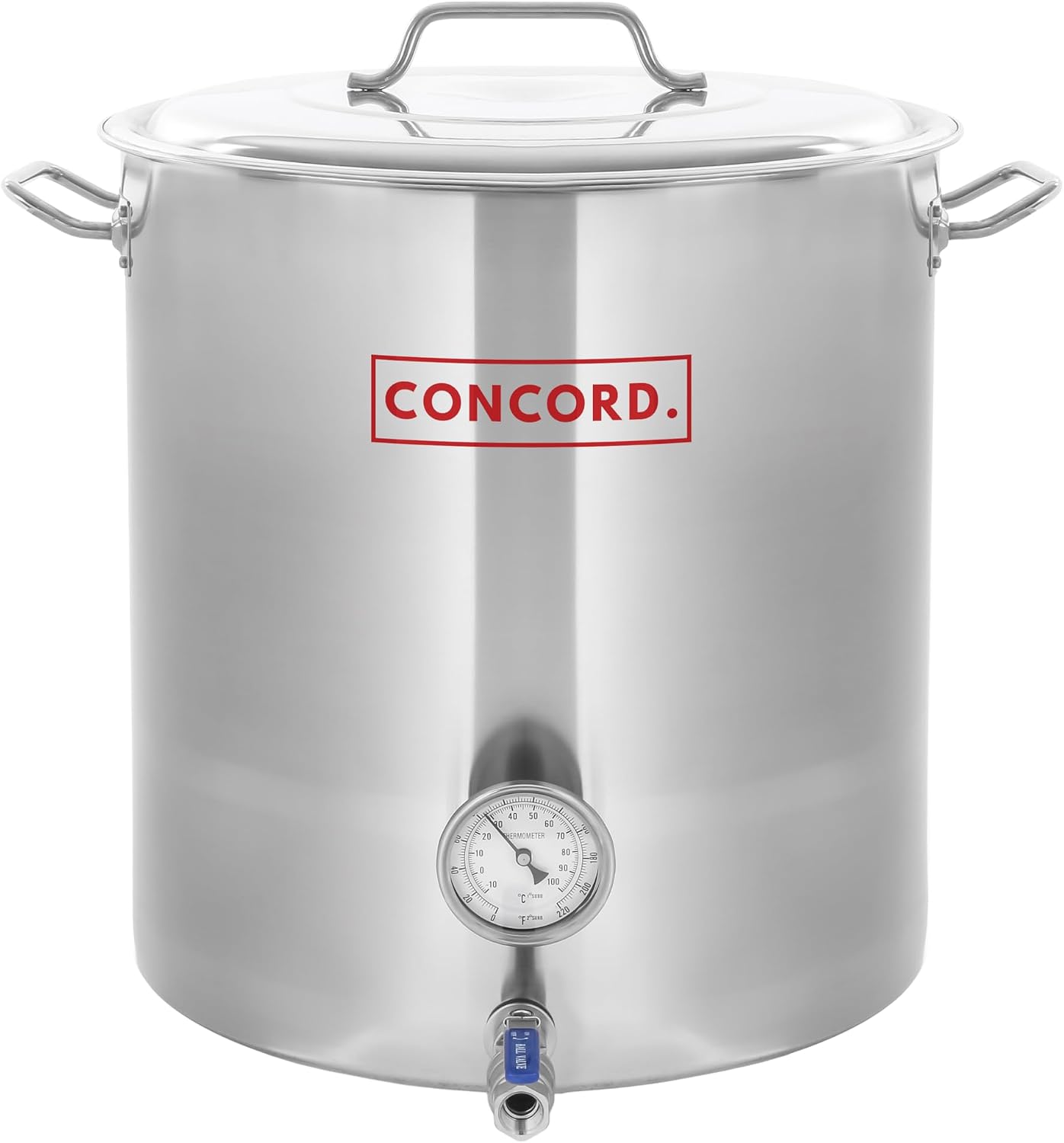 CONCORD Stainless Steel Home Brew Kettle Stock Pot (Weldless Fittings) (80 QT/ 20 Gal)